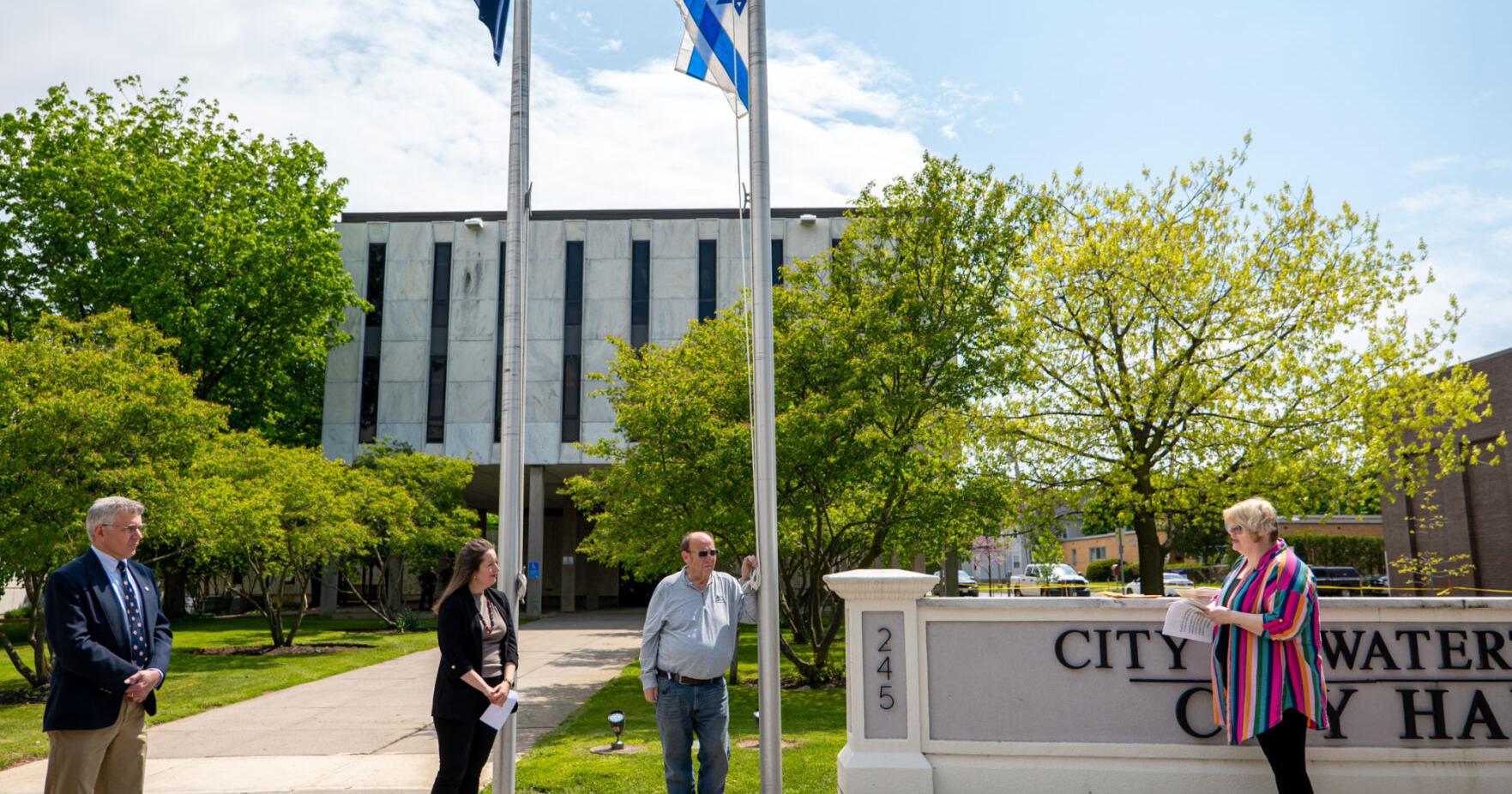 Israeli flag flies in front of City Hall for last time - Vimarsana News