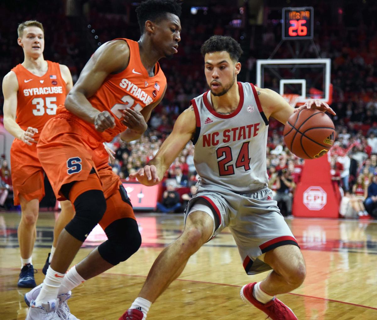 College Basketball N C State Rides Defense To Win Over Syracuse