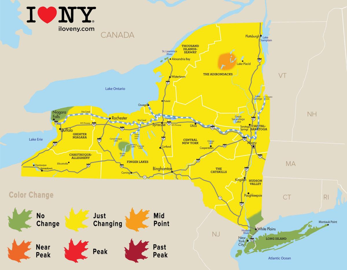Updated Peak Foliage Map Of Thousand Islands 2022