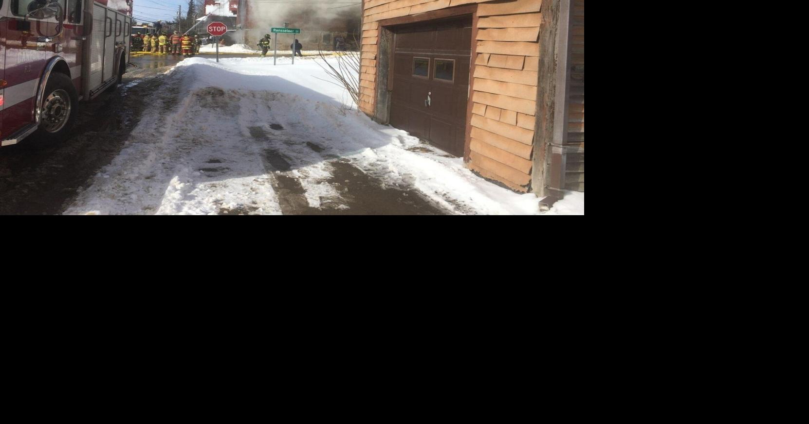 Apartment building destroyed by fire in Rensselaer Falls St. Lawrence