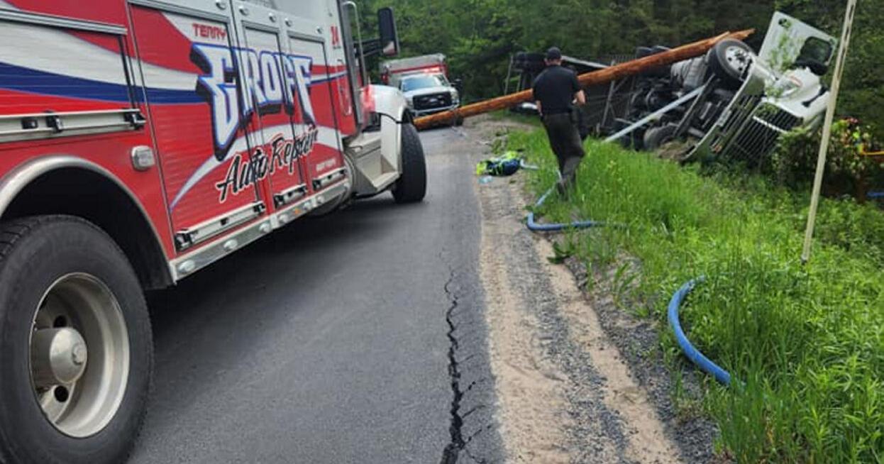 Driver airlifted after semi truck overturns - Vimarsana News