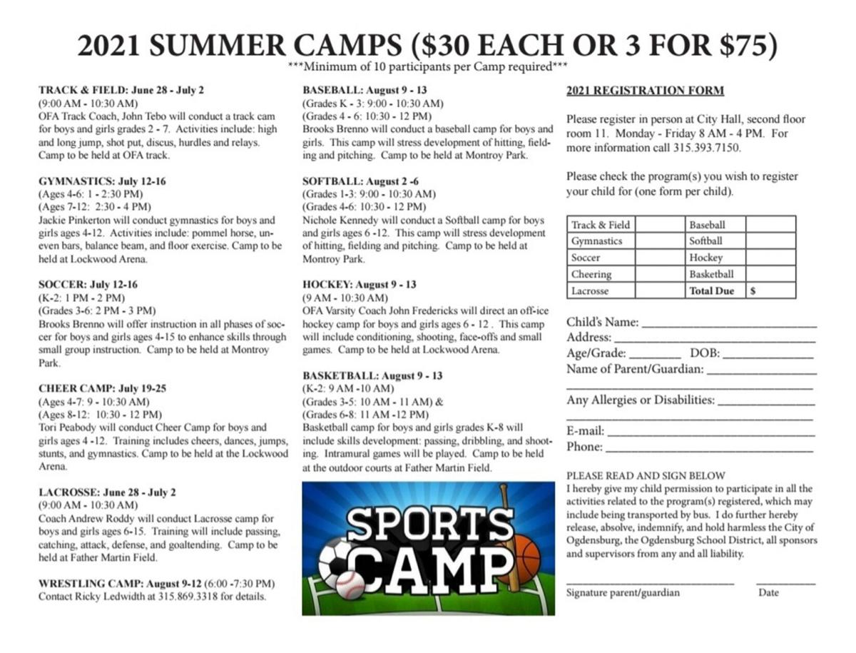 Ogdensburg Offering Summer Camps To Area Youth St Lawrence County Nny360 Com