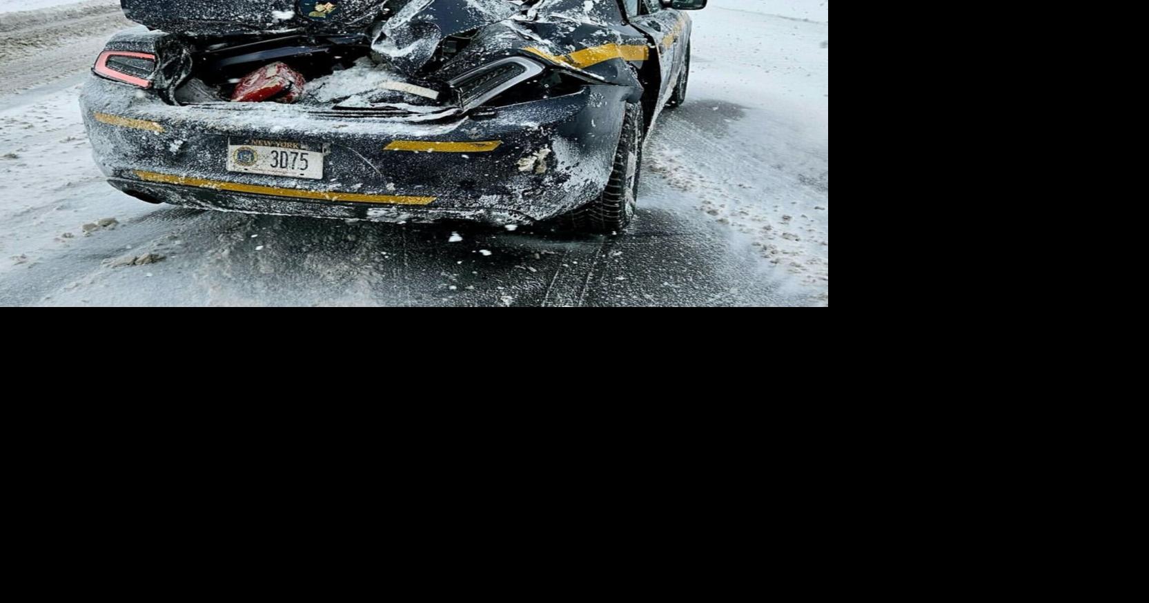 Tractortrailer hits state police vehicle Police Blotters
