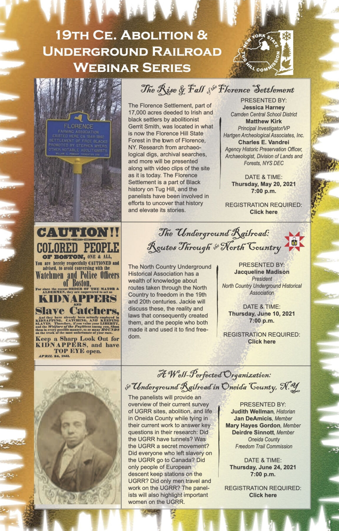 Nineteenth century Abolition and Underground Railroad webinar series sponsored by the Tug Hill Commission - Vimarsana News
