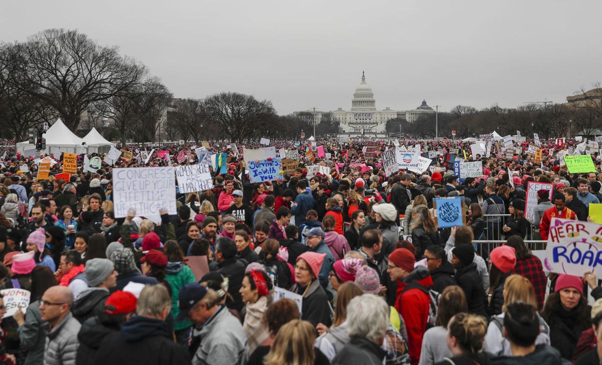 Pink Hats Big Signs Massive Crowds Turn Out For Women S Marches