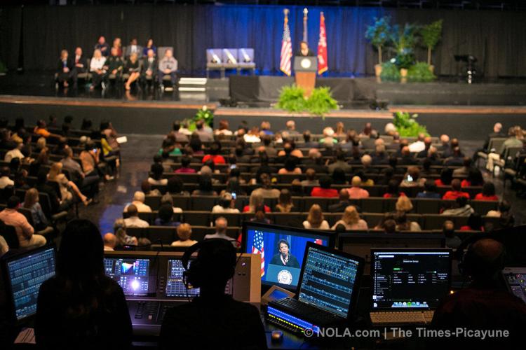 Wives of Baton Rouge officers killed in shooting speak at memor pic