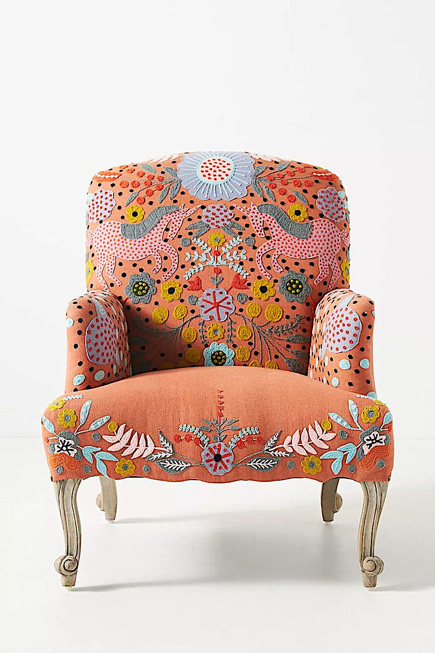 anthropologie orange chair