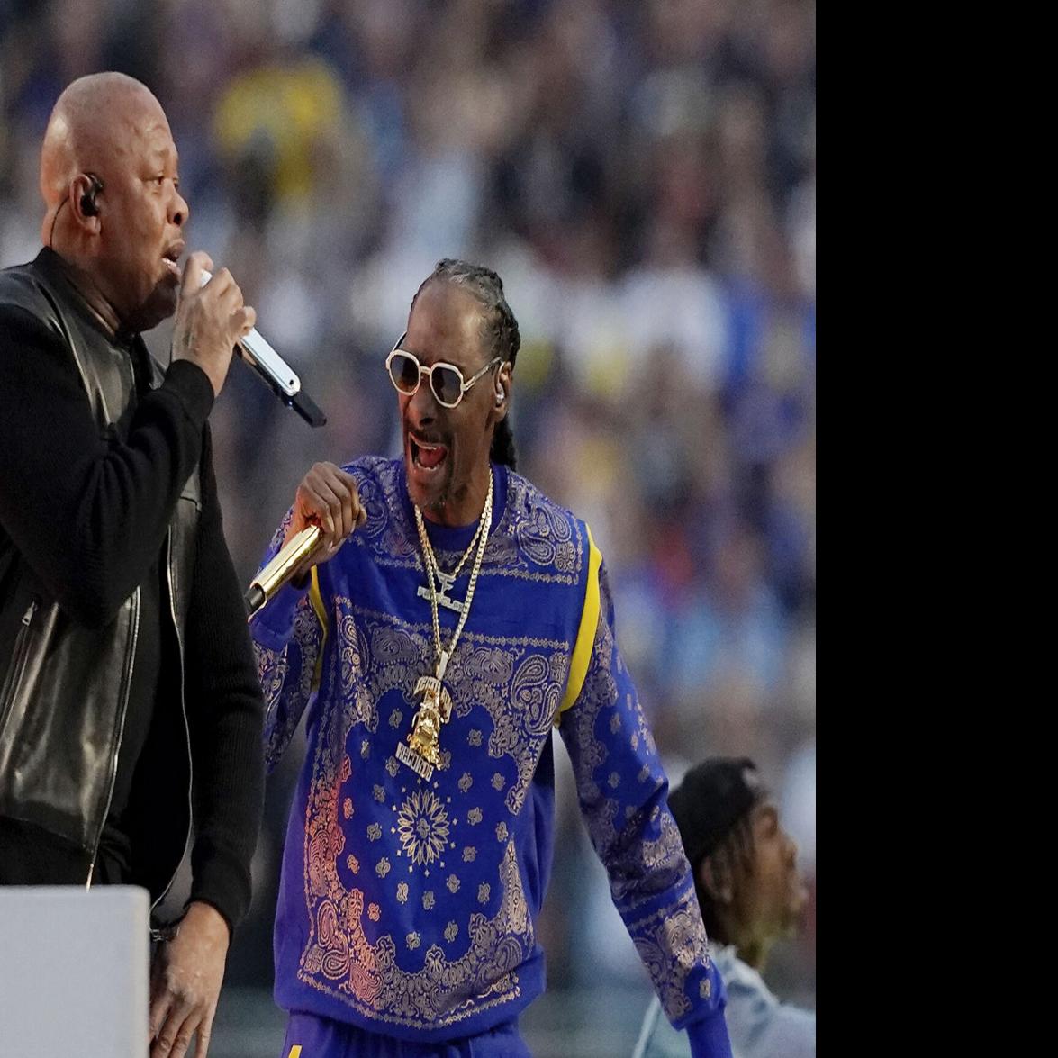 Super Bowl: Dr Dre and Eminem pack in the hits at half-time show