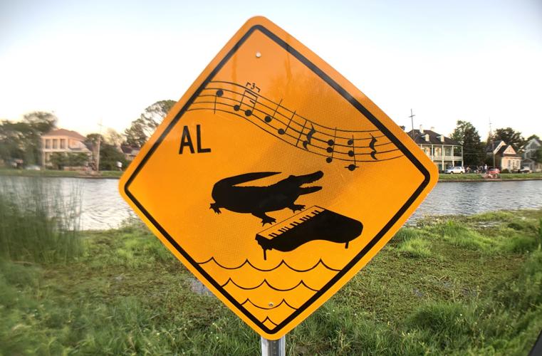 Altered 'Alligators In Area' sign on Bayou St.John