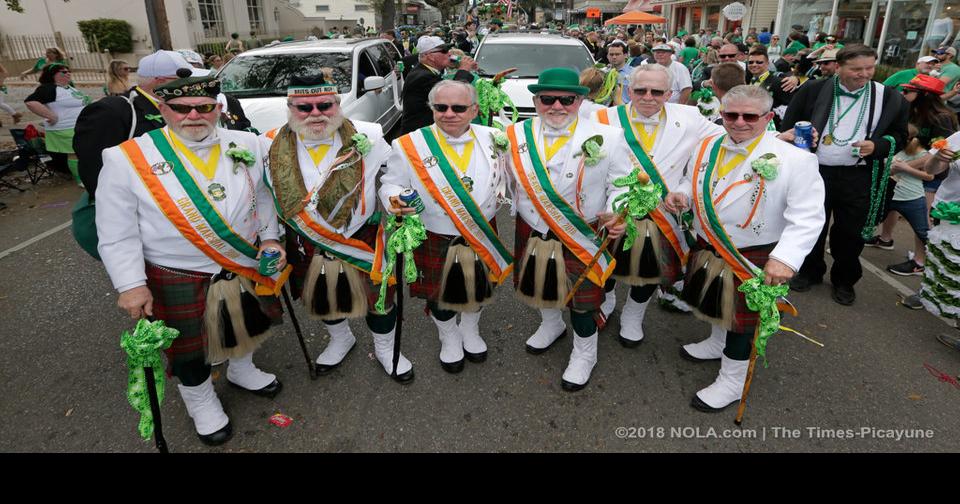 Irish Channel parade flows slowly down Magazine on St. Patrick's Day