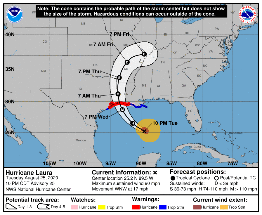 Hurricane Laura grows stronger as storm takes aim for Louisiana-Texas ...