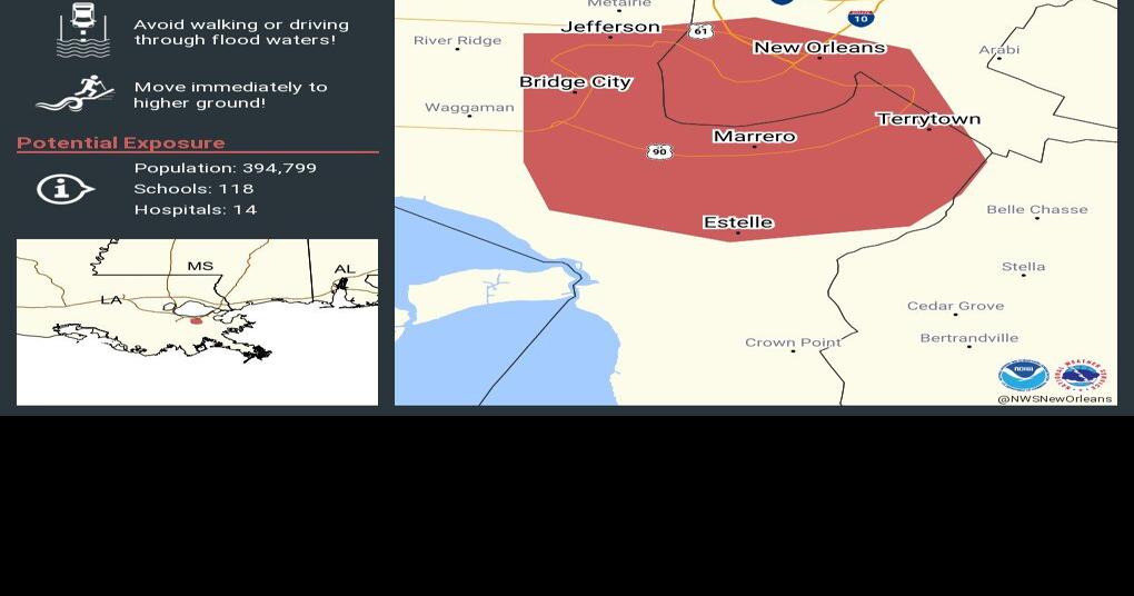 Flash flood warning canceled for New Orleans, Marrero and Terrytown