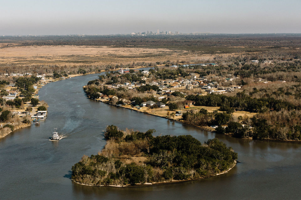 Lafitte/Jean Lafitte, Louisiana. New Orleans in background. The town ...