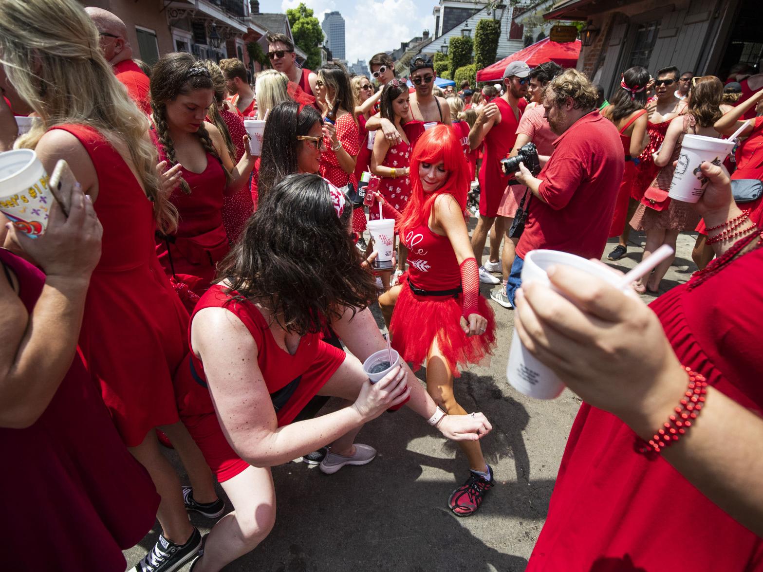 red dress run dresses took over New Orleans on Saturday with new starting line Red Dress Dress Red is