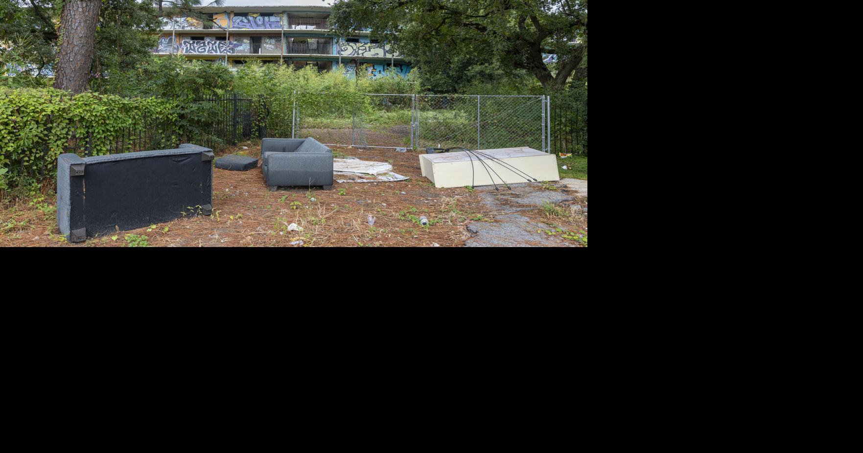 New Orleans said it would demolish DeGaulle Manor. Over a year later, little has been done.