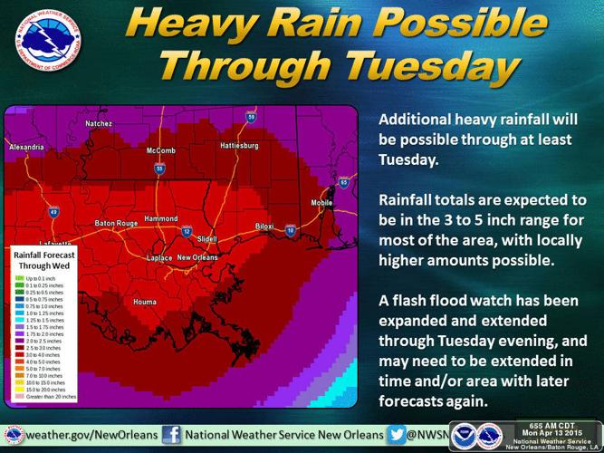 Flash flood watch continues through Tuesday evening for New Orleans ...