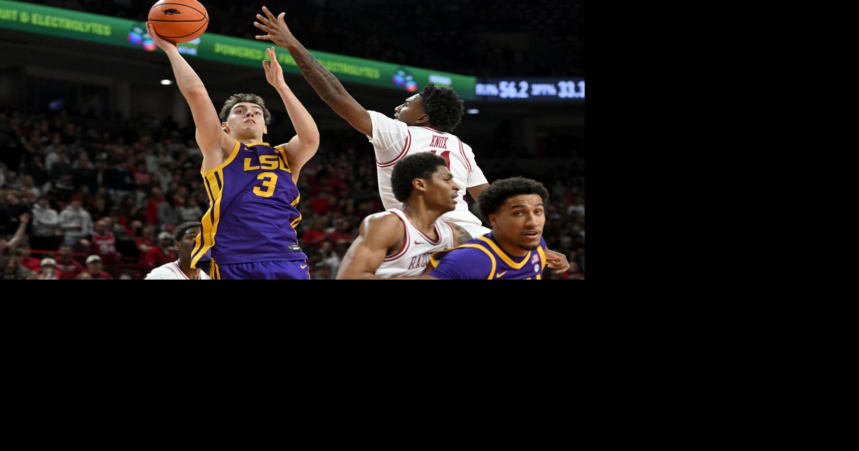 LSU basketball falls short of beating No. 20 Arkansas on the road