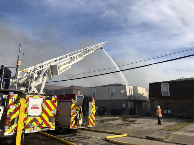 Abandoned apartment complex catches fire in New Orleans East; no