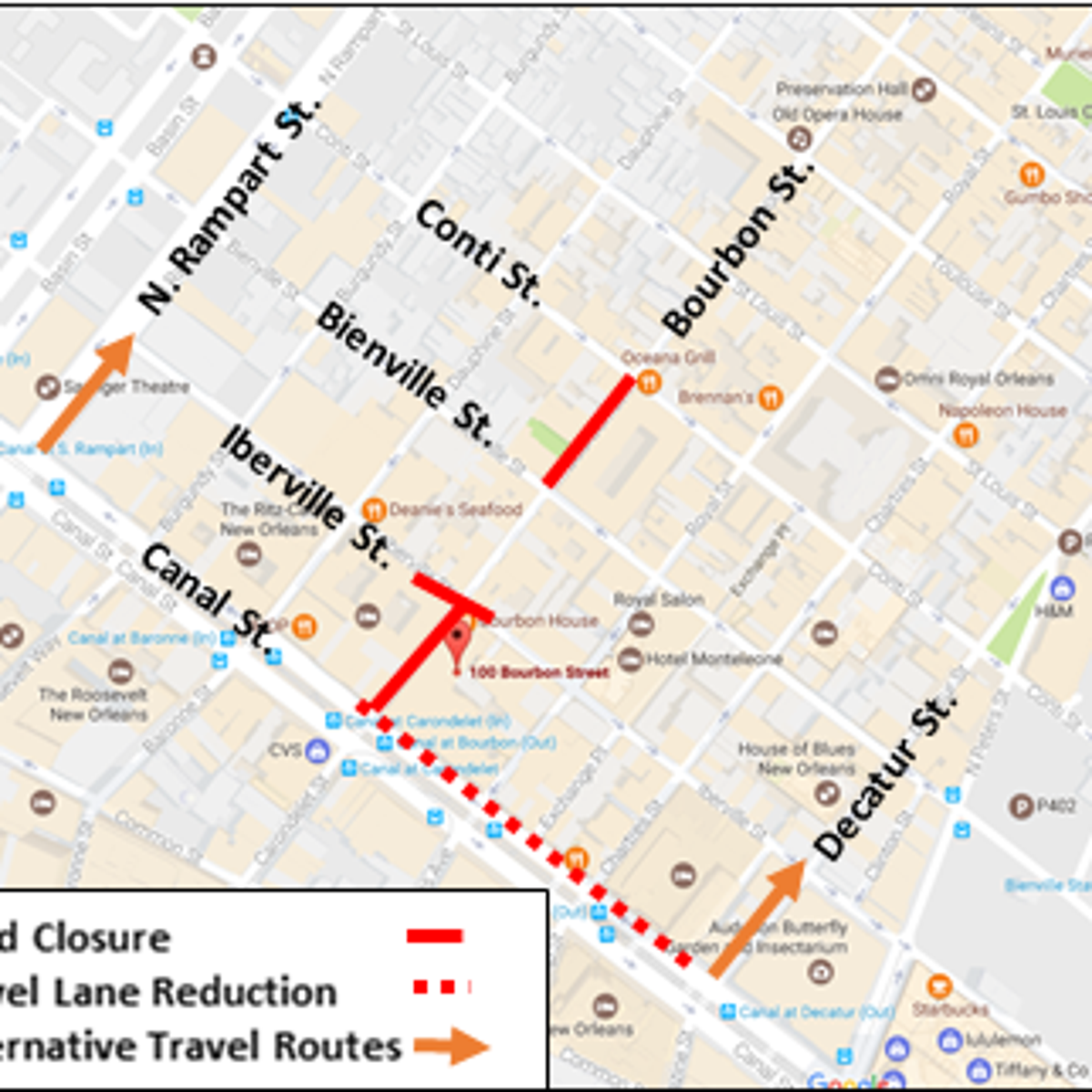 Bourbon Street New Orleans Map Interactive Map bourbon-street-new-orleans-map-interactive-map