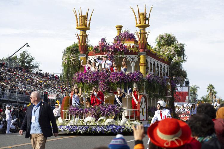 Louisiana's Celebration Riverboat rolls in 2023 Rose Parade