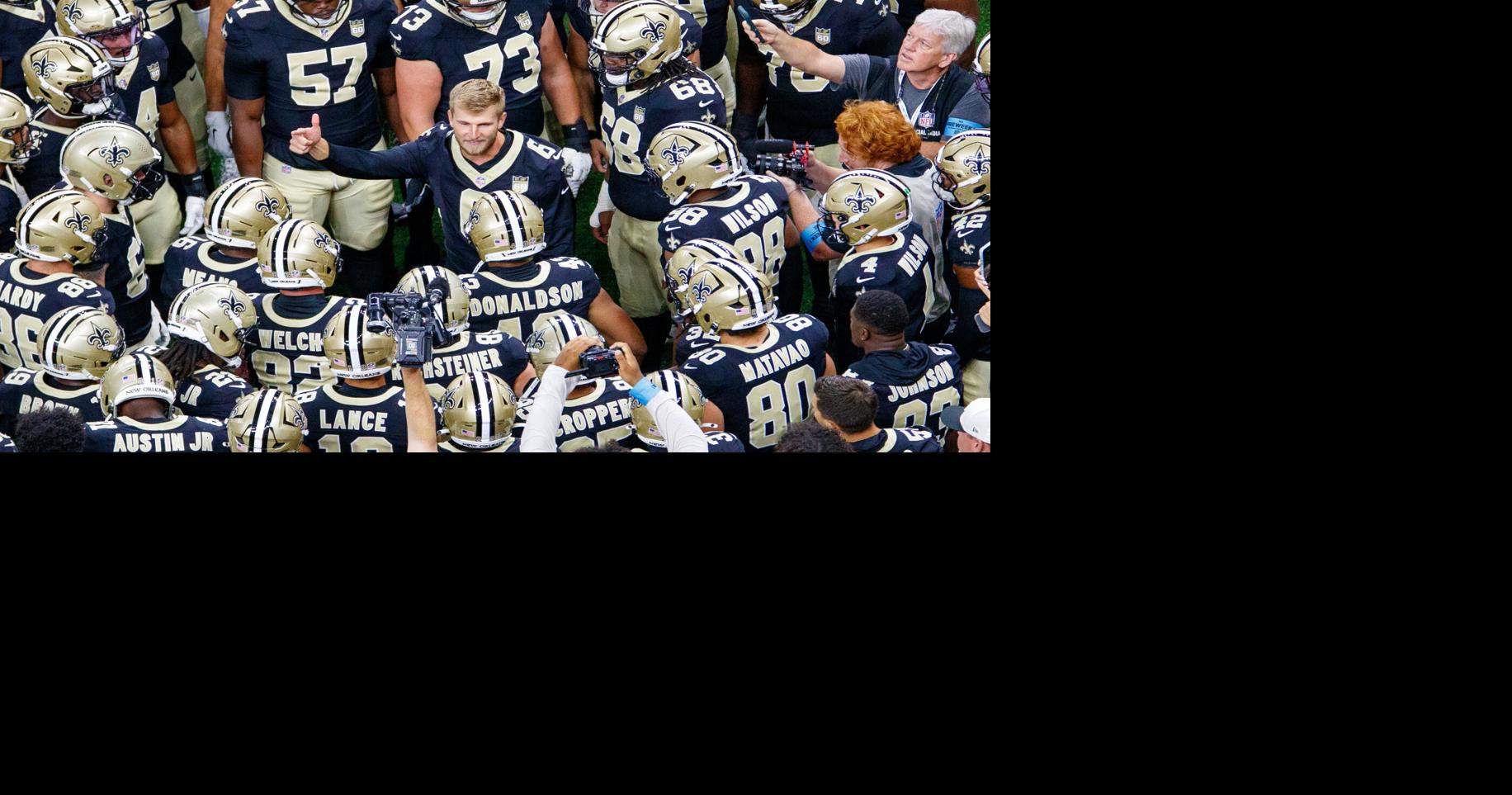 Tyler Shough took advantage of his 1st opportunity to lead the Saints' pregame huddle