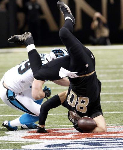 Panthers tight end thrown out of game after scuffle with Saints