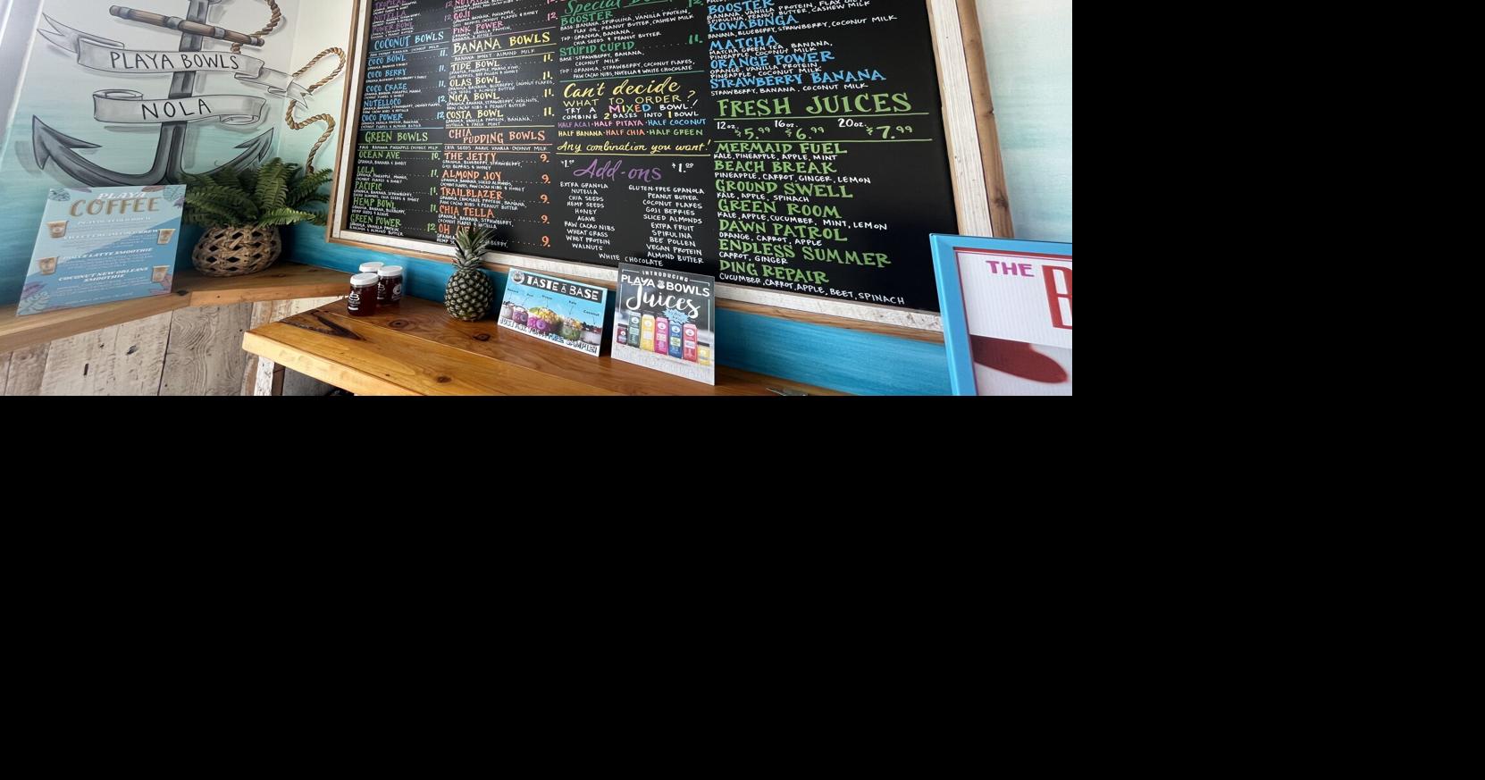 Playa Bowl menu