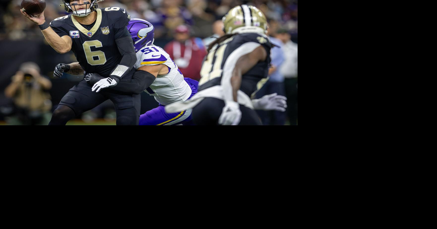 Saints QB Tyler Shough was asked if his left hand is broken. Here’s what he said.