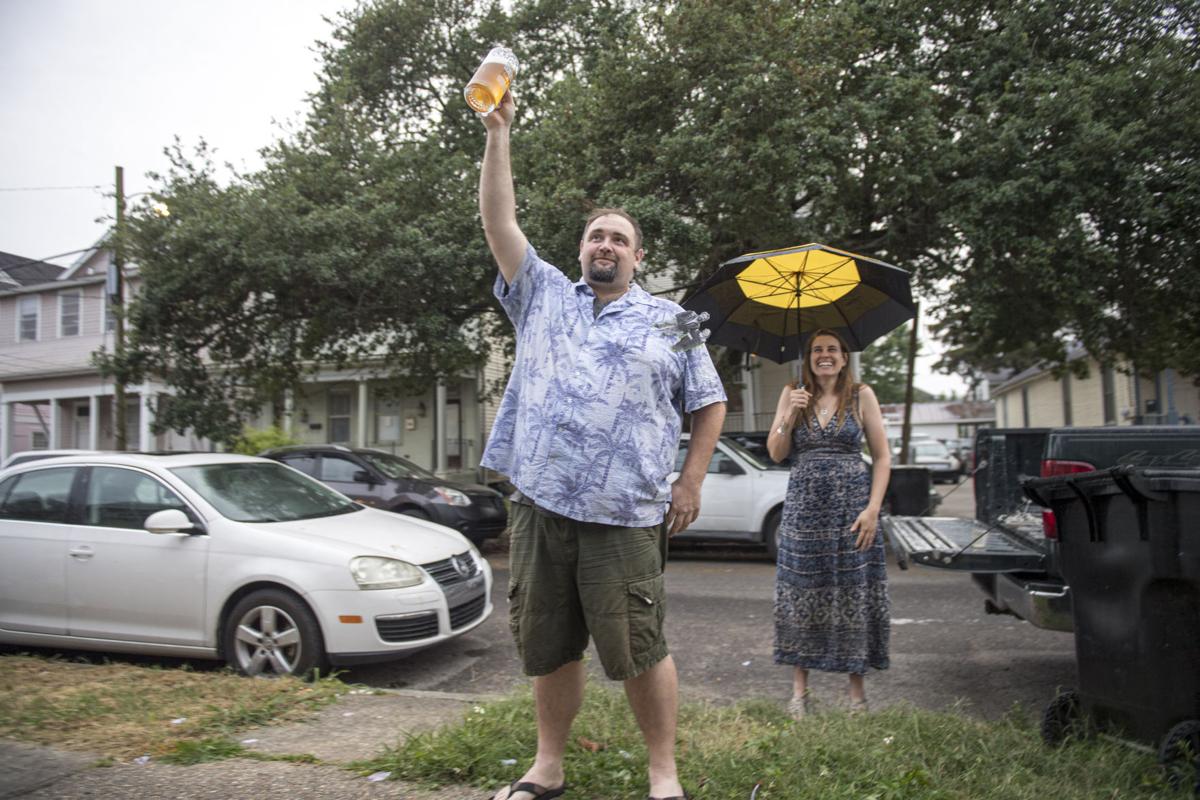 A coronavirus-era New Orleans wedding includes a cardboard family, beer waterfall and Zoom ...