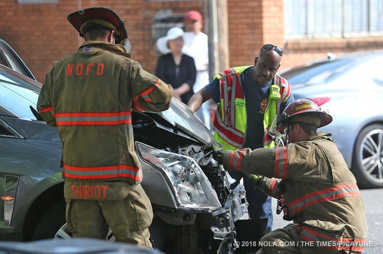Medical transport van overturns in crash with SUV in Central City