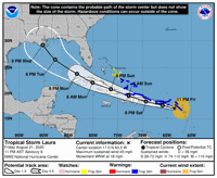 Tropical Storm Laura 10 p.m. 082120