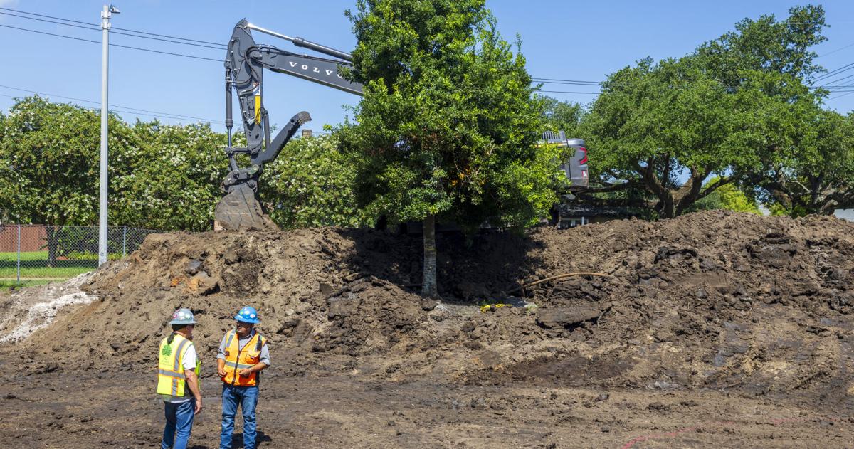 Along this stretch of Elysian Fields Avenue in Gentilly, work to manage stormwater is underway
