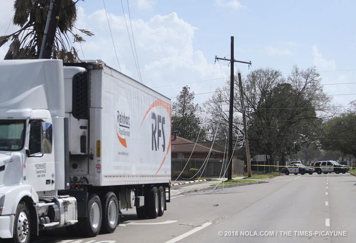 Fire reported after truck knocks down power poles, live wires in Kenner ...