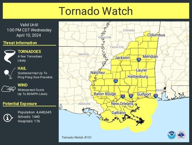 Tornado watch issued in southeast Louisiana ahead of storms | Weather ...
