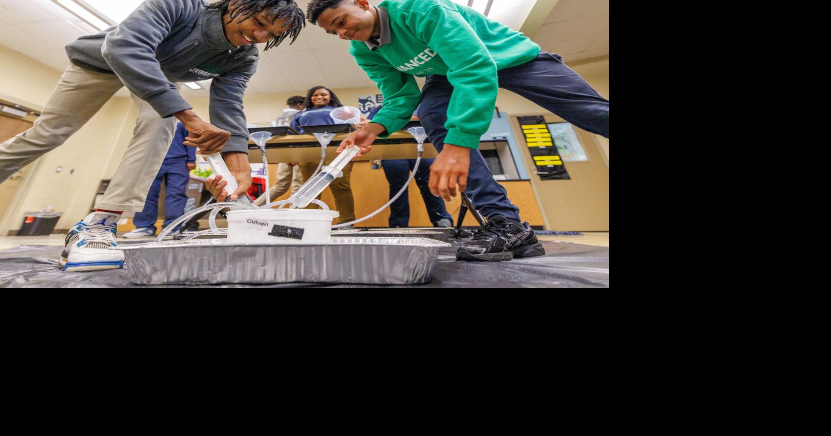 These New Orleans kids built a model of the city's pumps. Then they watched it fail.