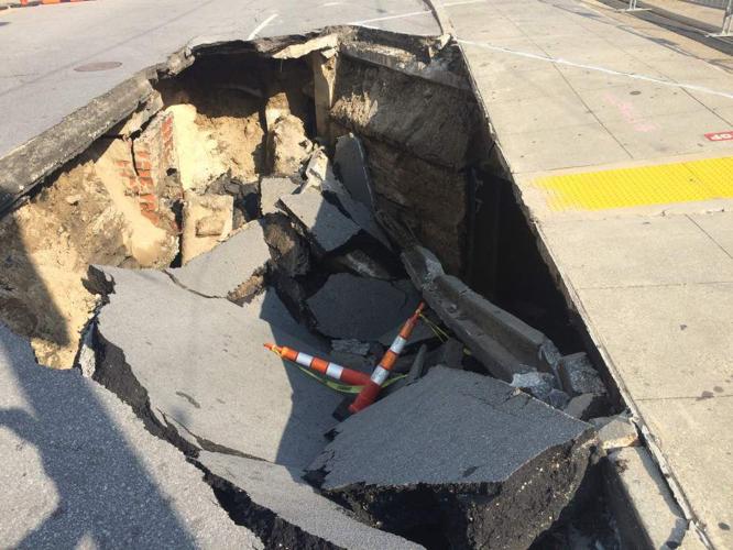 'This is nothing short of incredible': Massive hole appears on Canal Street, could cost $3-5M to repair _lowres