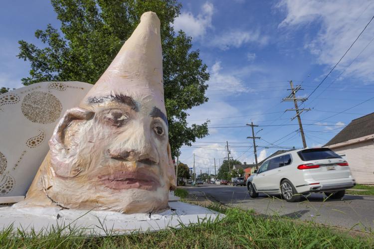 Mysterious cone-headed sculpture appears at Uptown intersection