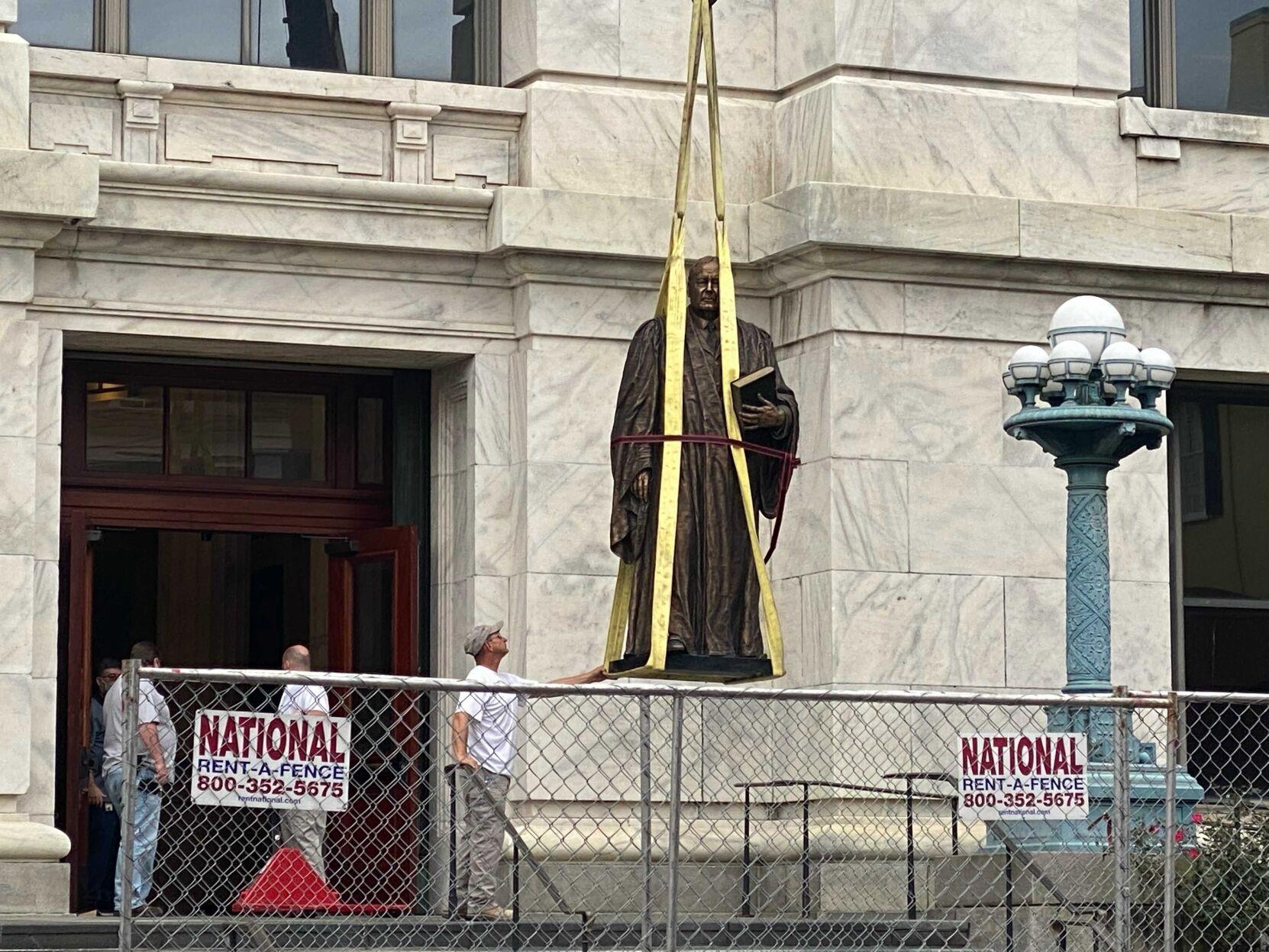E.D. White statue removed from steps of Louisiana Supreme Court