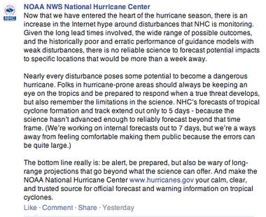 Beware fake forecasts shared on social media, National Hurricane Center ...
