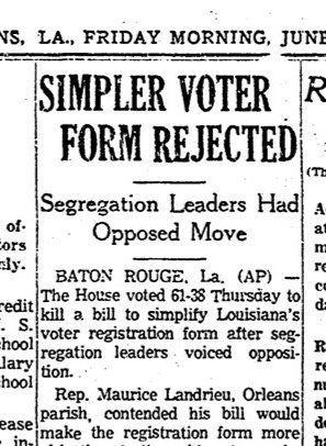 Ending literacy tests wasn't first try at Louisiana voter equality: Our ...