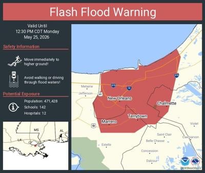 Flash flood warning in effect in parts of metro New Orleans | News ...