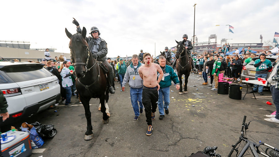 Brawl Prior to NFC Title Game Left One Eagles Fan Bloodied and Under Arrest