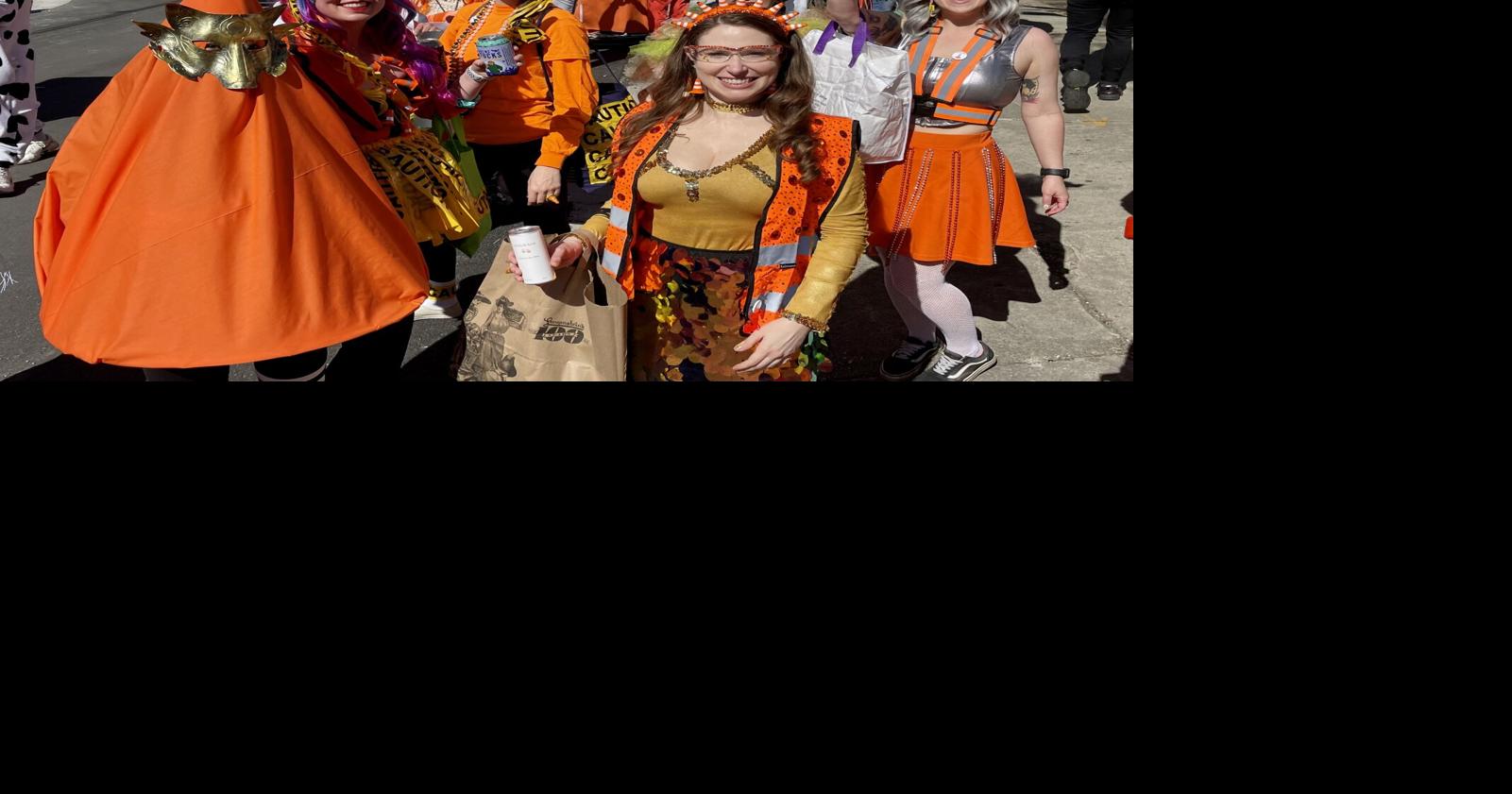 Marching traffic cones join 6t’9 Social Aid & Pleasure Club’s Halloween