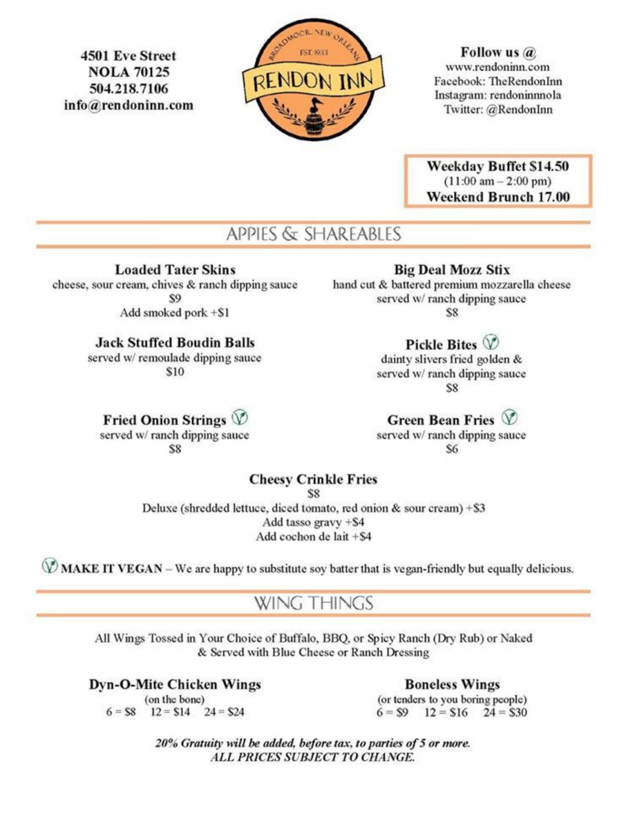 The Rendon Inn After Li’l Dizzy’s departs Rendon Inn, bar menu, lunch buffet go a ...