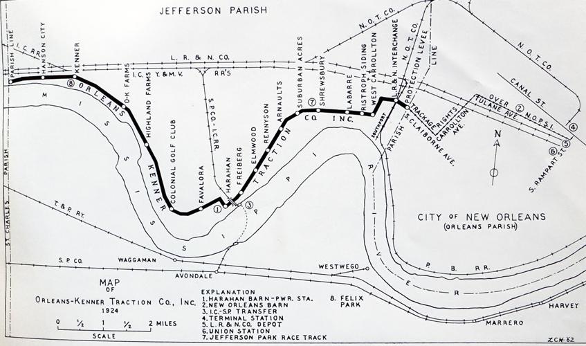 Orleans-Kenner railway in 1924