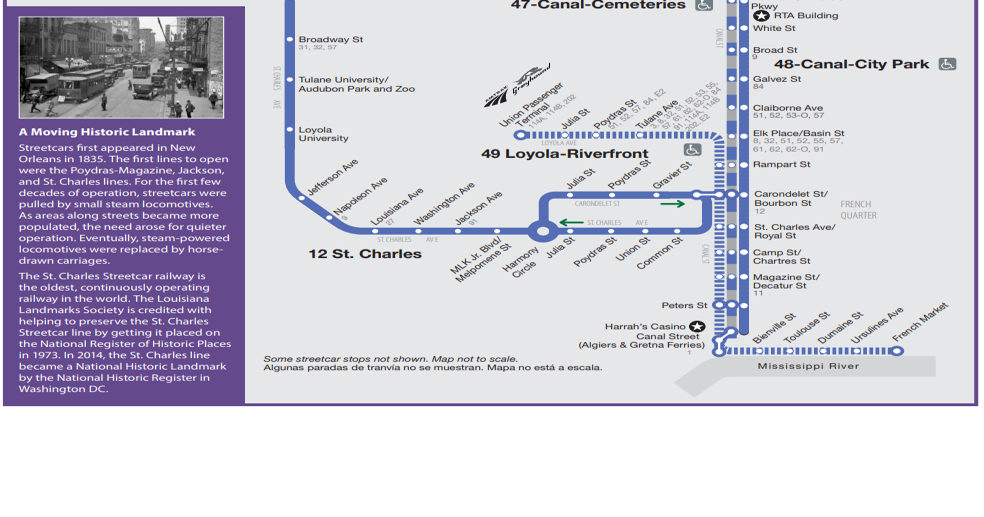 New Orleans streetcar routes
