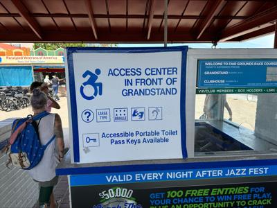Handicapped Jazz Fest sign