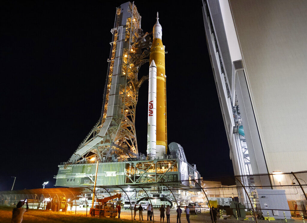 NASA s moon rocket partially built in New Orleans moved to