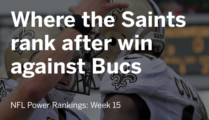 Nfl Power Rankings 2015 New Orleans Saints Make Big Jump After Win At