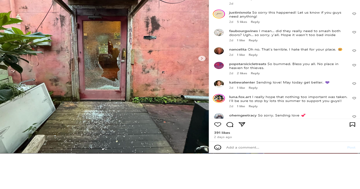 Satsuma Cafe Bywater burglary